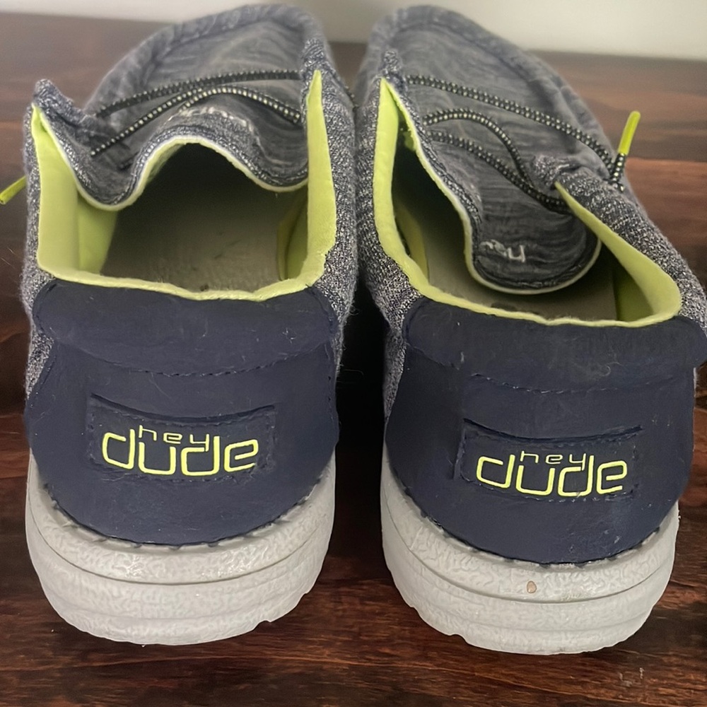 Hey Dude Kids Moccasins - Navy and Lime